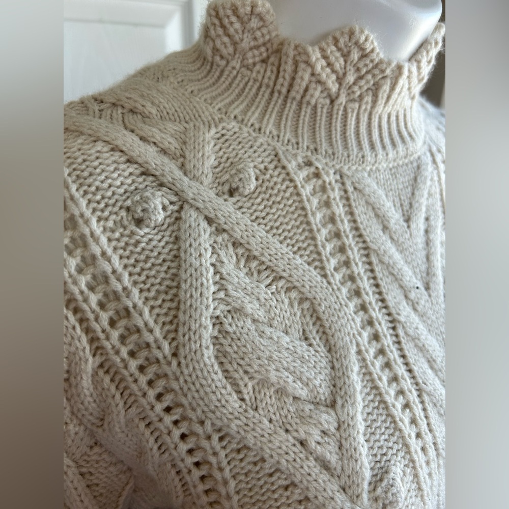 Wishlist Cream Cable Knit Peplum Sweater - Picture 5 of 10